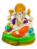 Beautiful n Colorful Fiber Small Ganesh Statue - 4.25" # 23